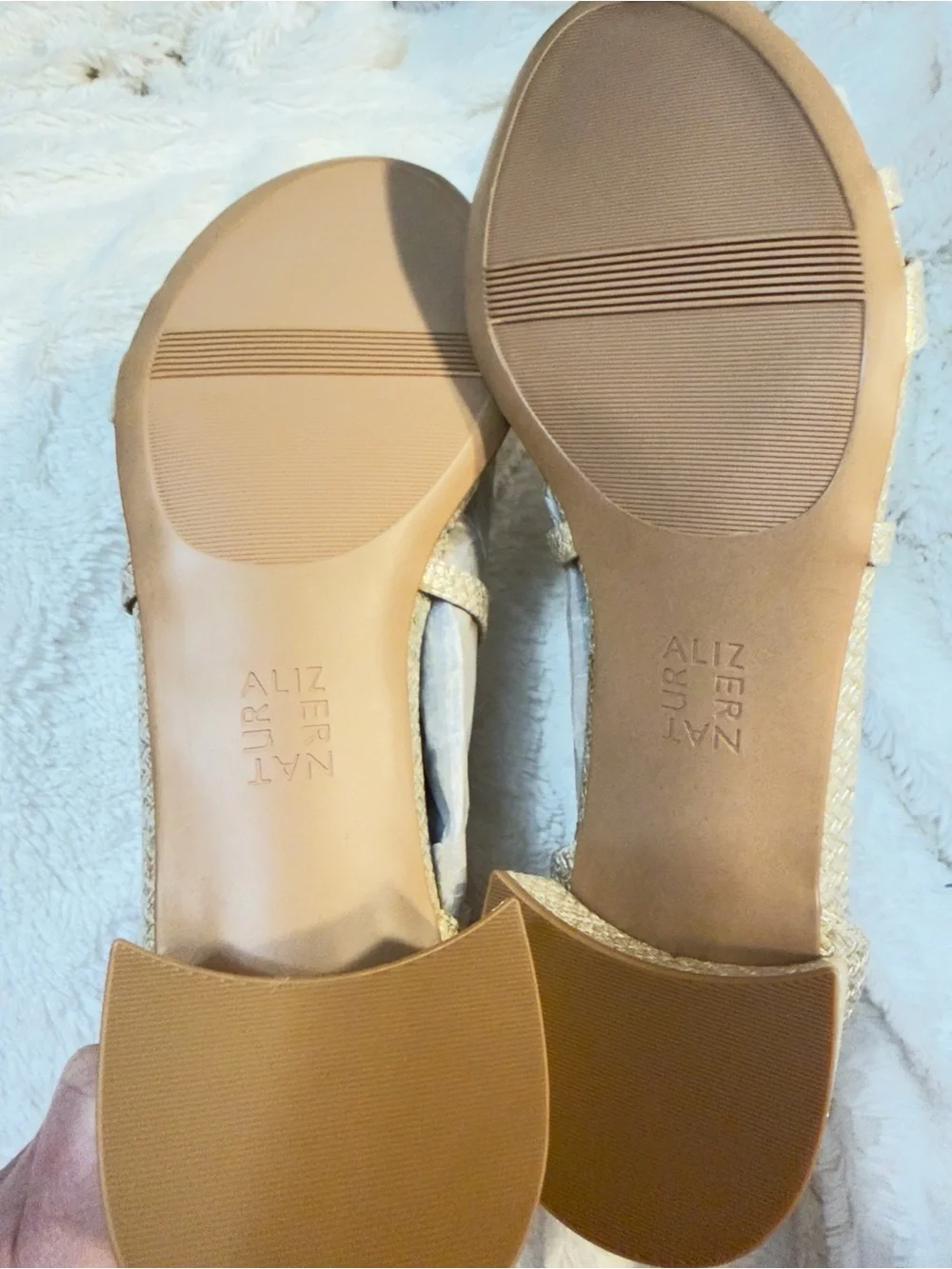 Naturalizer June Strappy Low Block Heel Dress Sandal Cremosa Taupe Leather 10 W